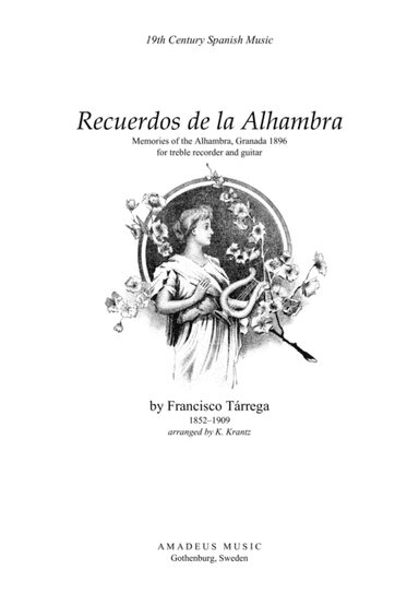 Recuerdos de la Alhambra for treble recorder and guitar (arr. K. Krantz)