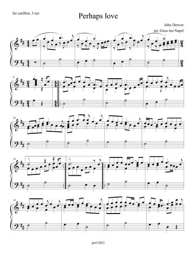 Perhaps Love (arr. Goos ten Napel)