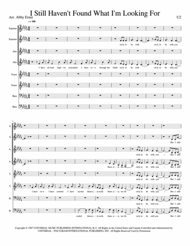 I Still Haven't Found What I'm Looking For (arr. Abby Ernst)