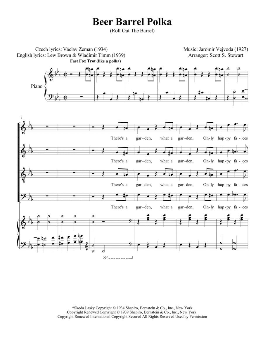 Beer Barrel Polka (roll Out The Barrel) (arr. Scott S. Stewart)