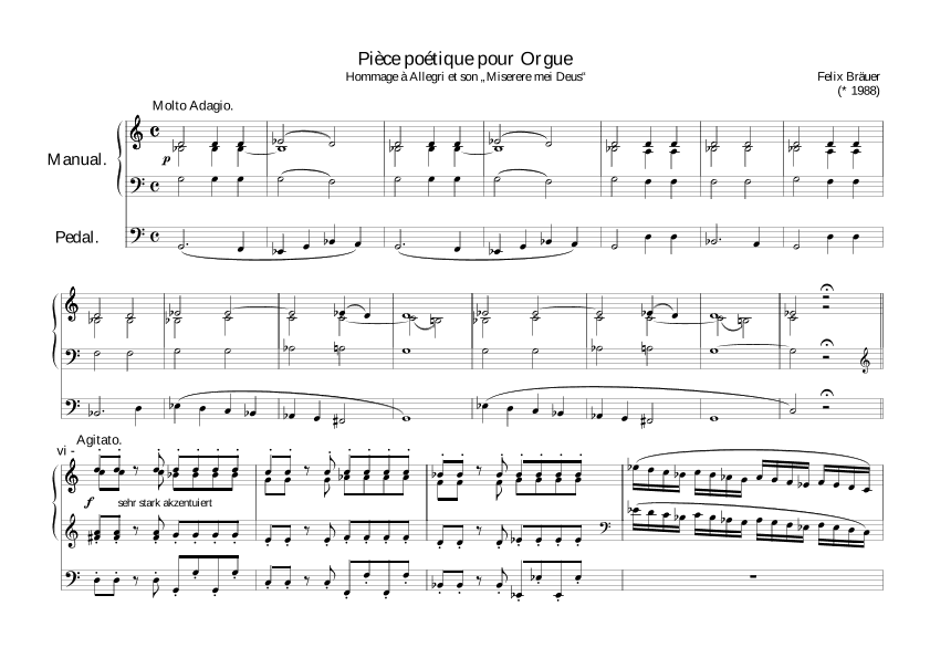 Pièce poétique pour Orgue "Miserere"