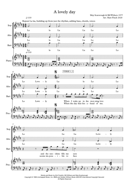 Gonna Be A Lovely Day (arr. Matt Finch)