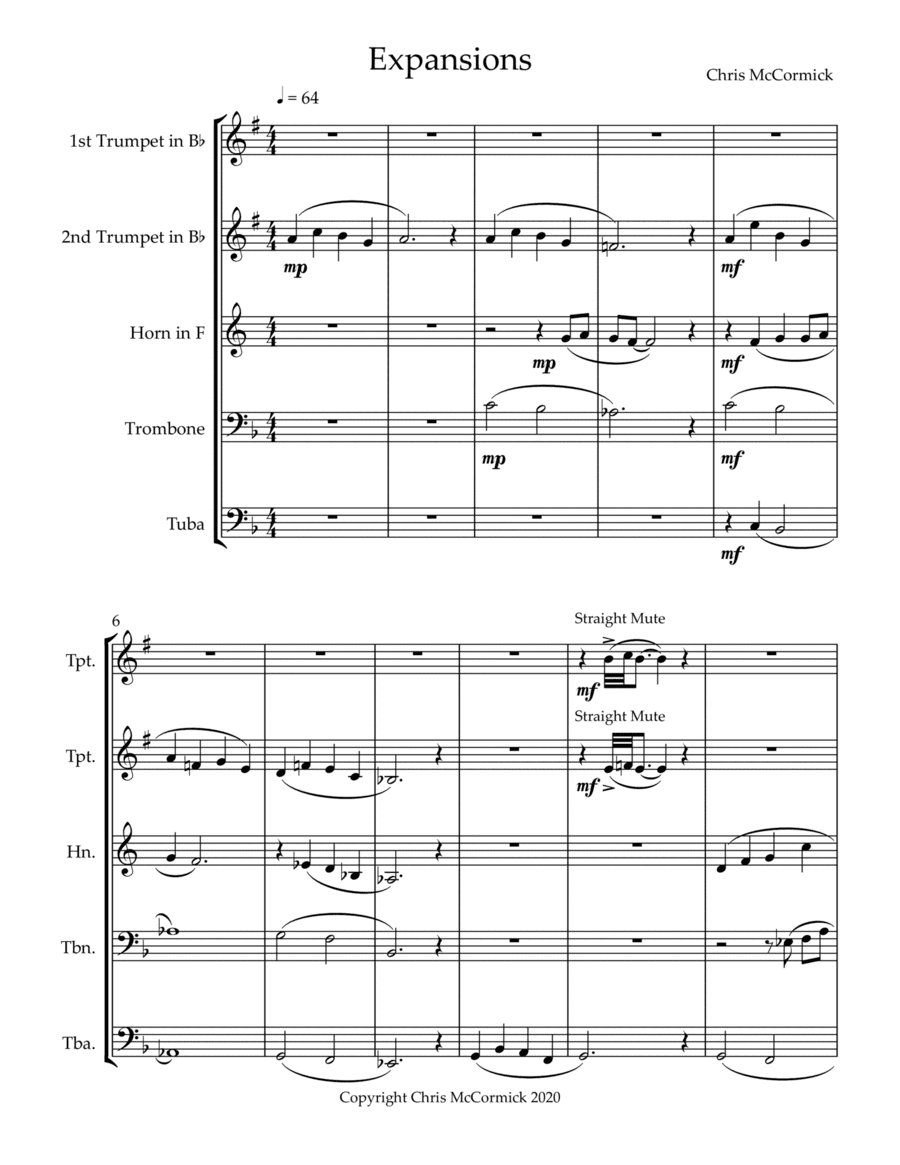Expansions for Brass Quintet