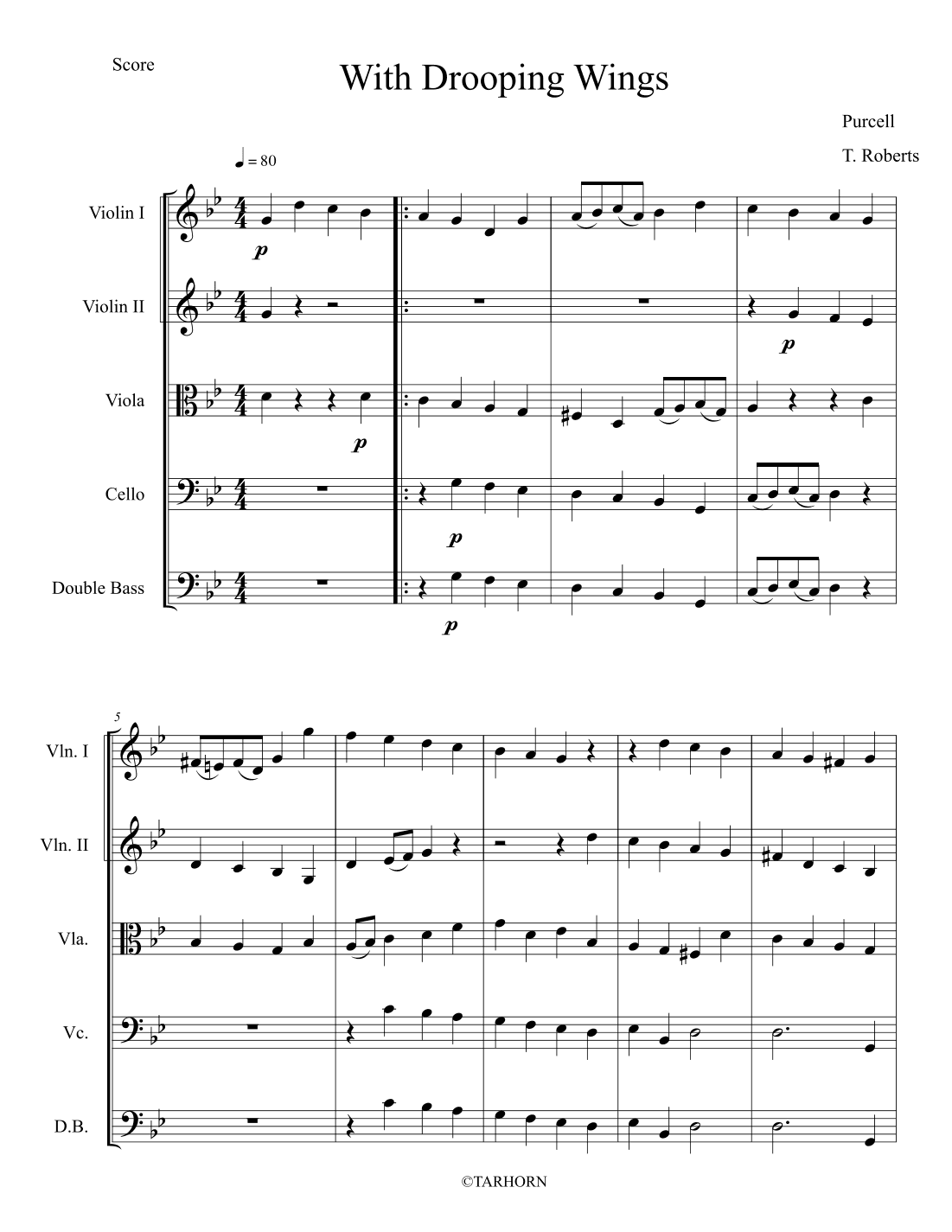 With Drooping Wings (Dido and Aeneas) (arr. Terry Roberts)