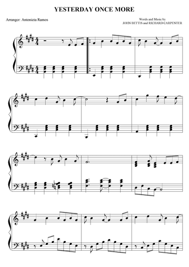 Yesterday Once More (arr. Antonieta Ramos Valverde)