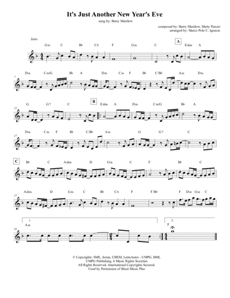 It's Just Another New Year's Eve (arr. Marco Polo C. Ignacio)