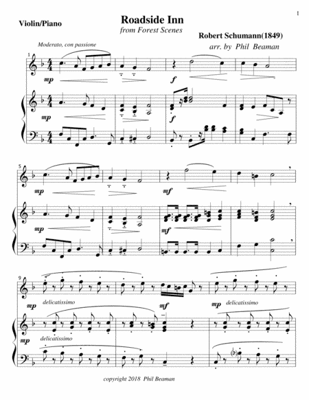 Roadside Inn - Schumann- Violin-Piano (arr. Phil Beaman)