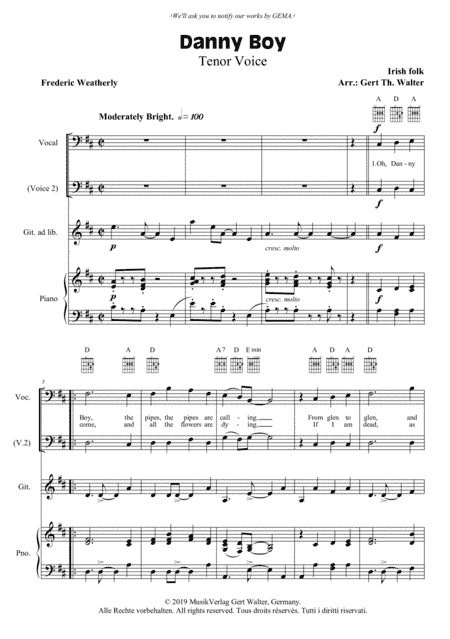 Danny Boy (arr. Gert Th. Walter)