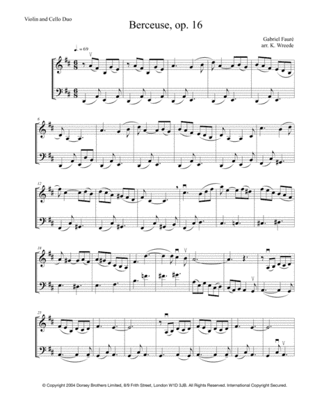 Berceuse, Op. 16 (arr. Katrina Wreede)