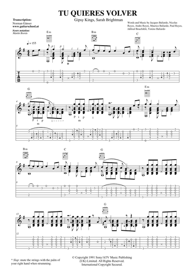 Tu Quieres Volver (arr. Norman Gänser - www.guitarschool.at)