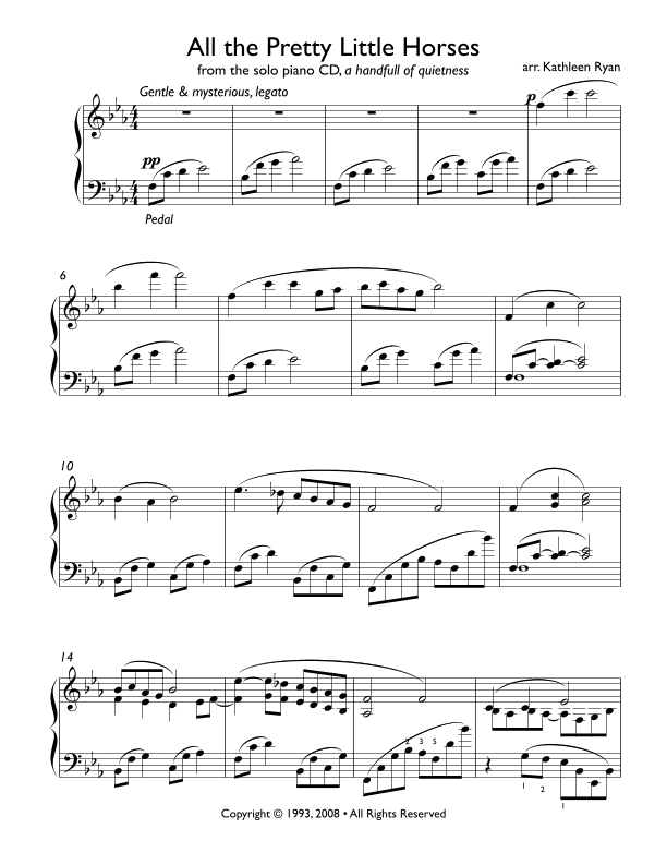 All the Pretty Little Horses (arr. Kathleen Ryan)