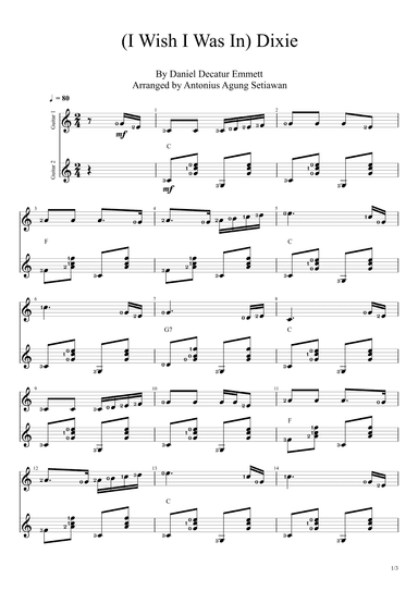 I Wish I Was In Dixie (arr. Antonius Agung Setiawan)