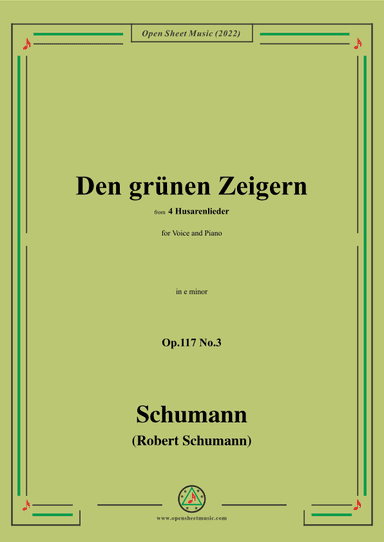 Schumann-Den grunen Zeigern,Op.117 No.3,in e minor (arr. OSM Press)