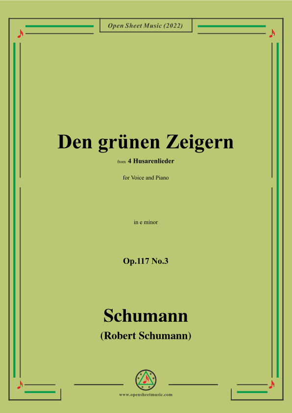 Schumann-Den grunen Zeigern,Op.117 No.3,in e minor (arr. OSM Press)