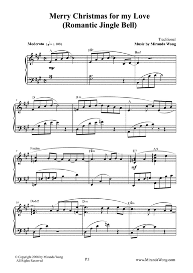 Merry Christmas for my Love (Romantic Jingle Bells) - Piano Solo in A Major (arr. Miranda Wong)