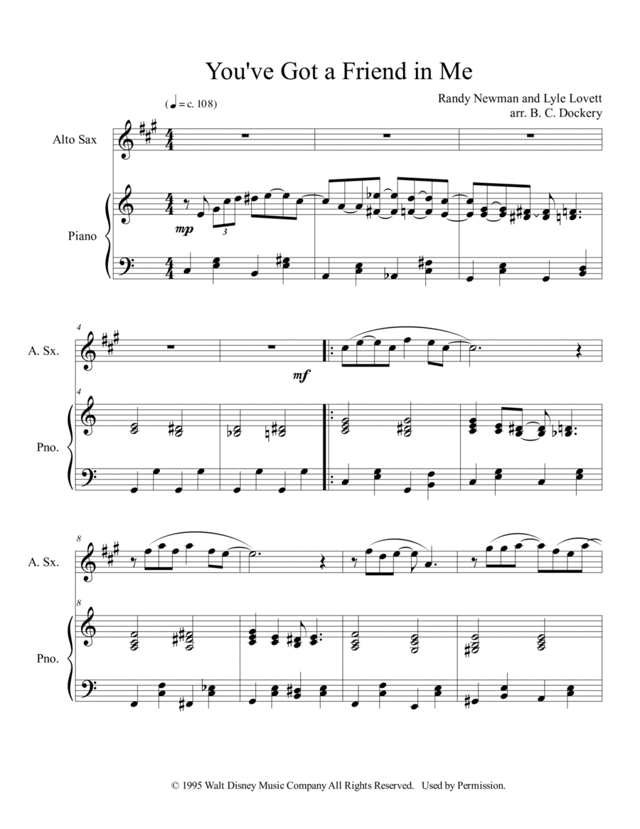 You've Got A Friend In Me (arr. B. C. Dockery)