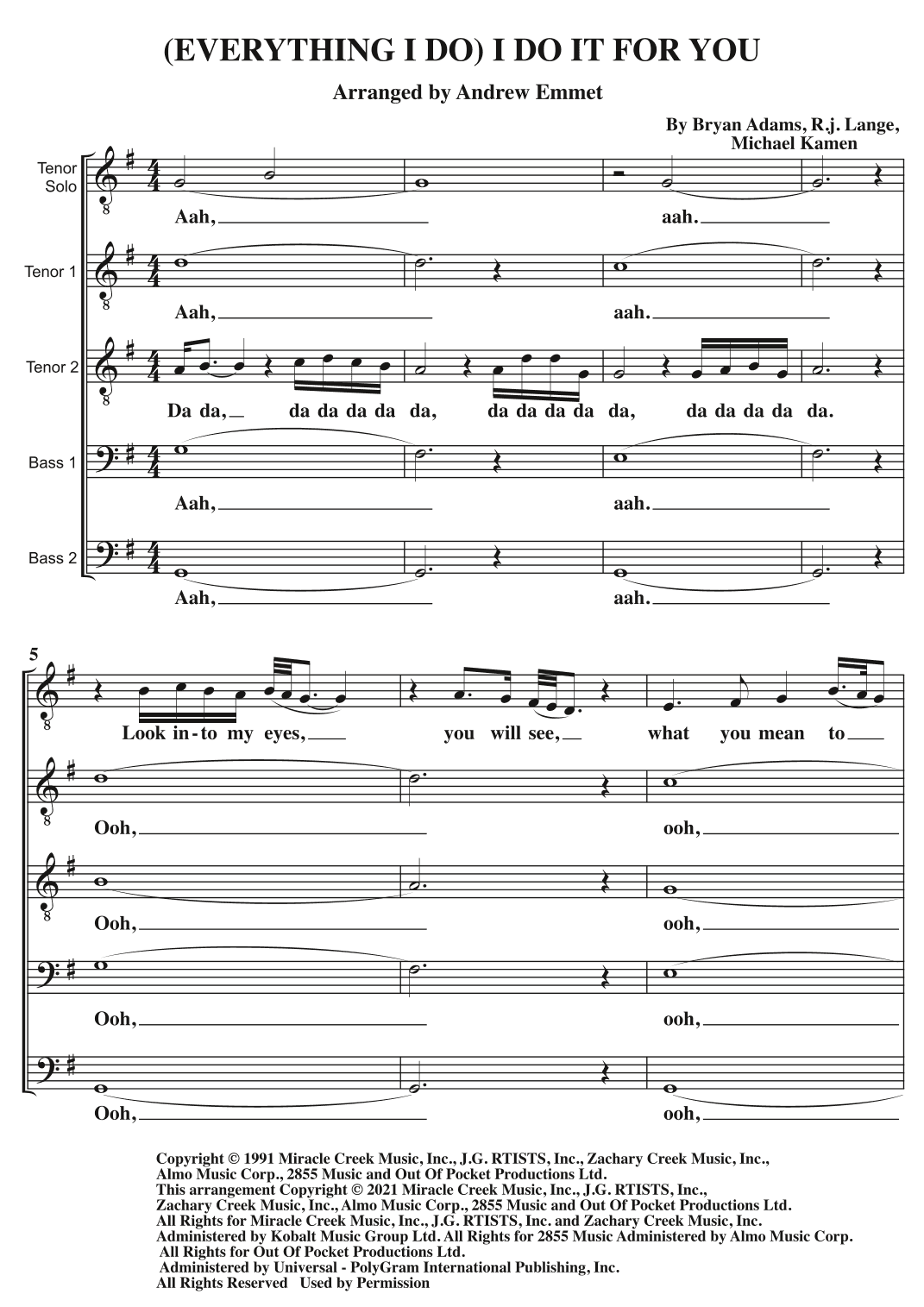 (everything I Do) I Do It For You (arr. Andrew Emmet)