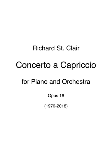 Concerto a Capriccio (Concerto on a Lark) for Piano and Orchestra  (Complete Full Score and Instrume