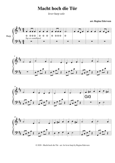 Macht hoch die Tür - lever harp solo