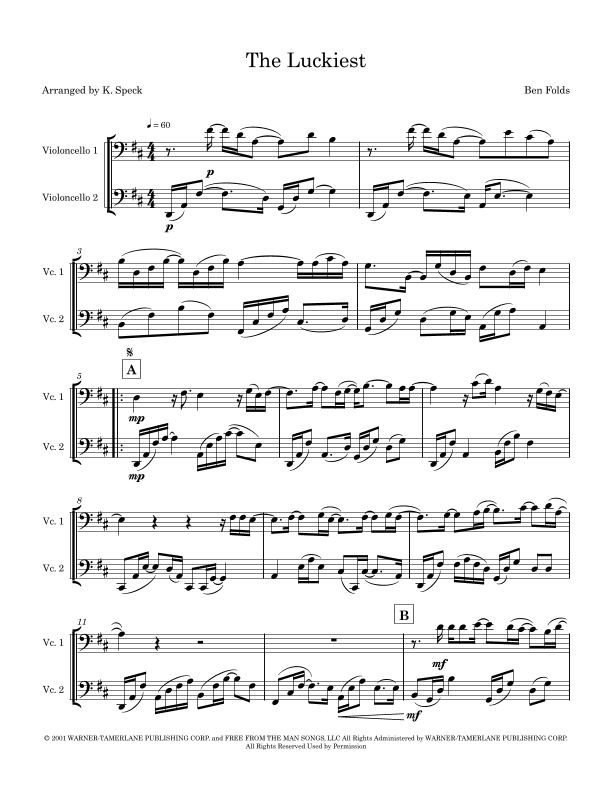 The Luckiest (arr. K. Speck)
