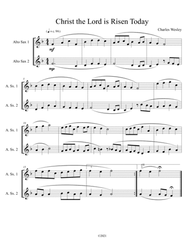 Christ the Lord is Risen Today (alto sax duet) (arr. B. C. Dockery)