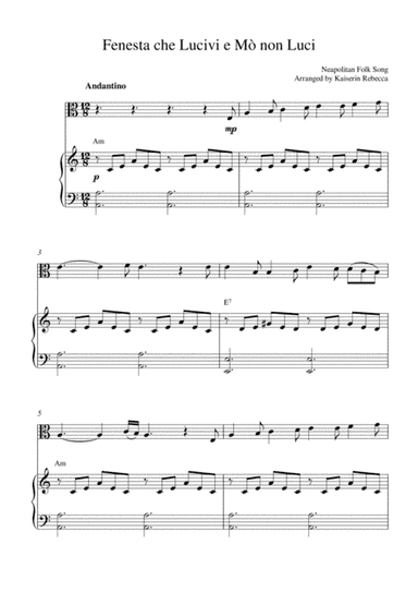 Fenesta che Lucivi e Mò non Luci (arr. Kaiserin Rebecca)