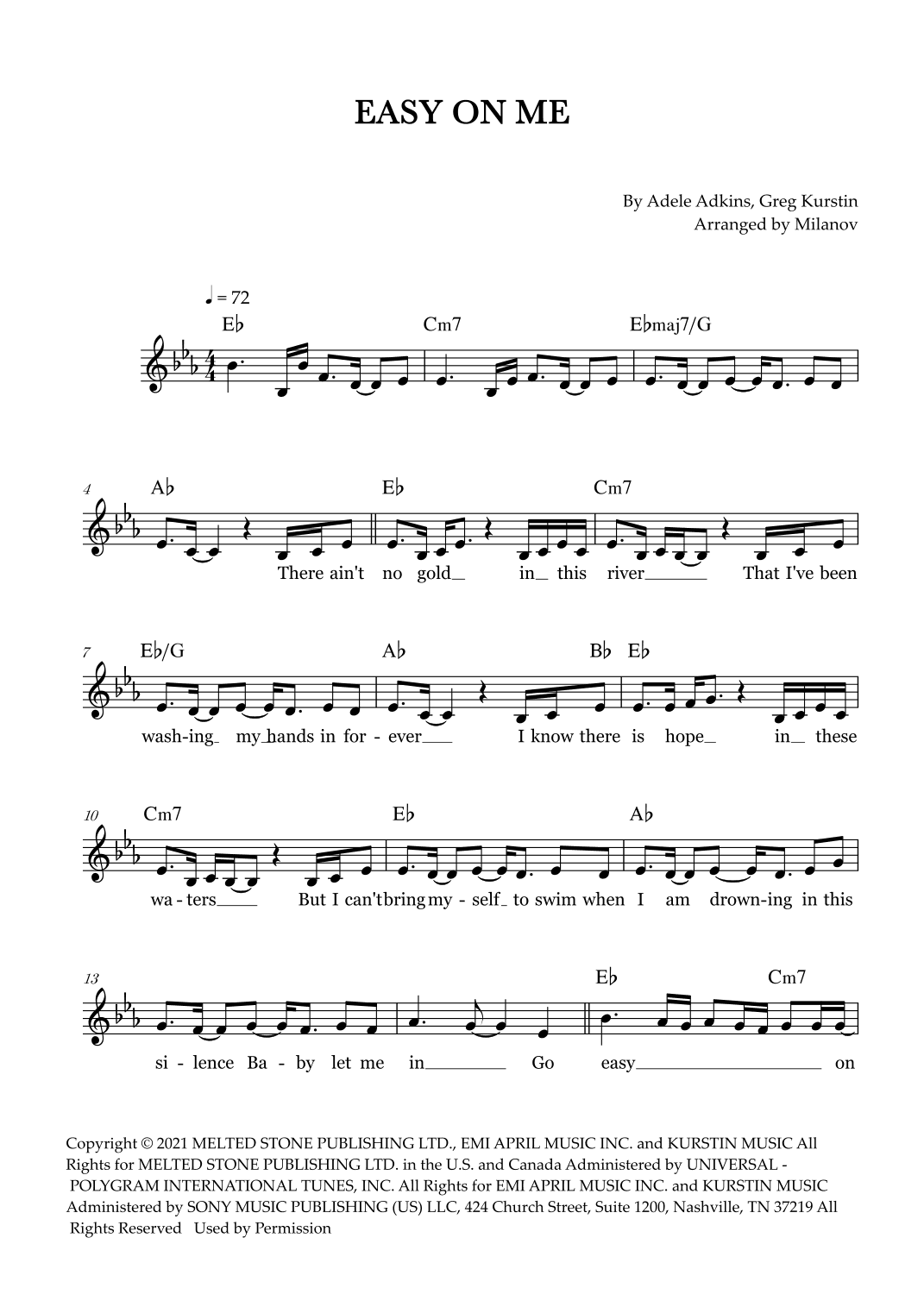 Easy On Me (arr. Milanov)