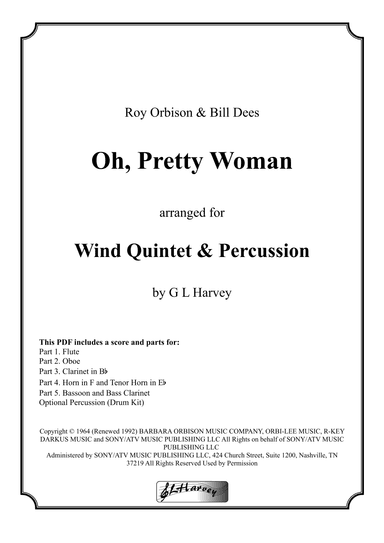 Oh, Pretty Woman (arr. G L Harvey)
