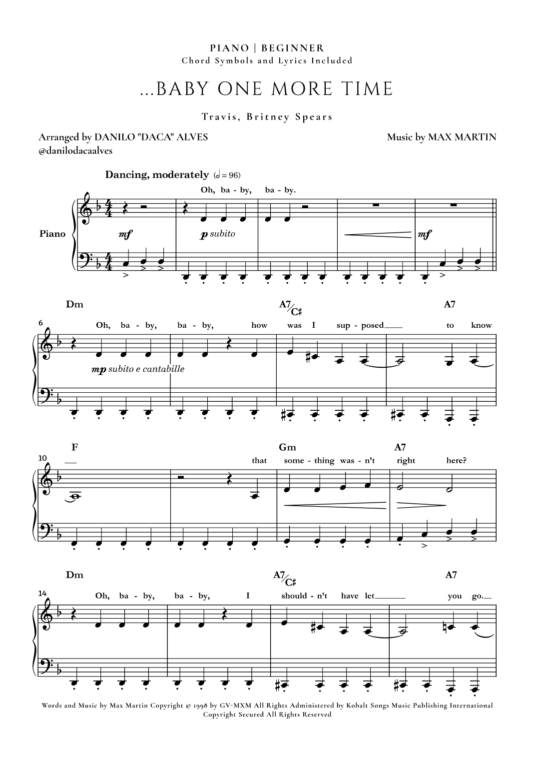 ...baby One More Time (arr. Danilo "Daca" Alves)