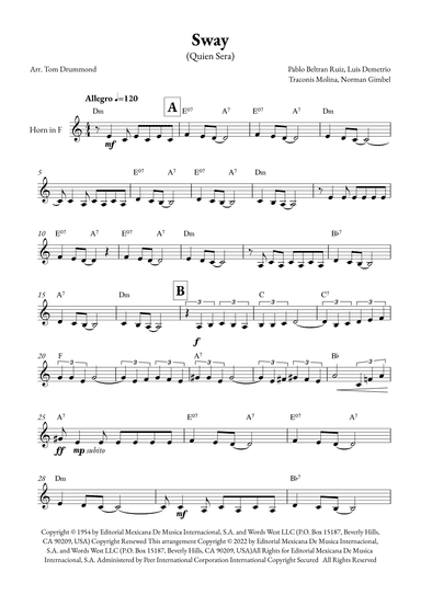 Sway (quien Sera) (arr. Tom Drummond)