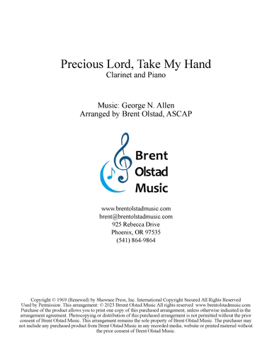 Precious Lord Take My Hand (arr. Brent Olstad, ASCAP)