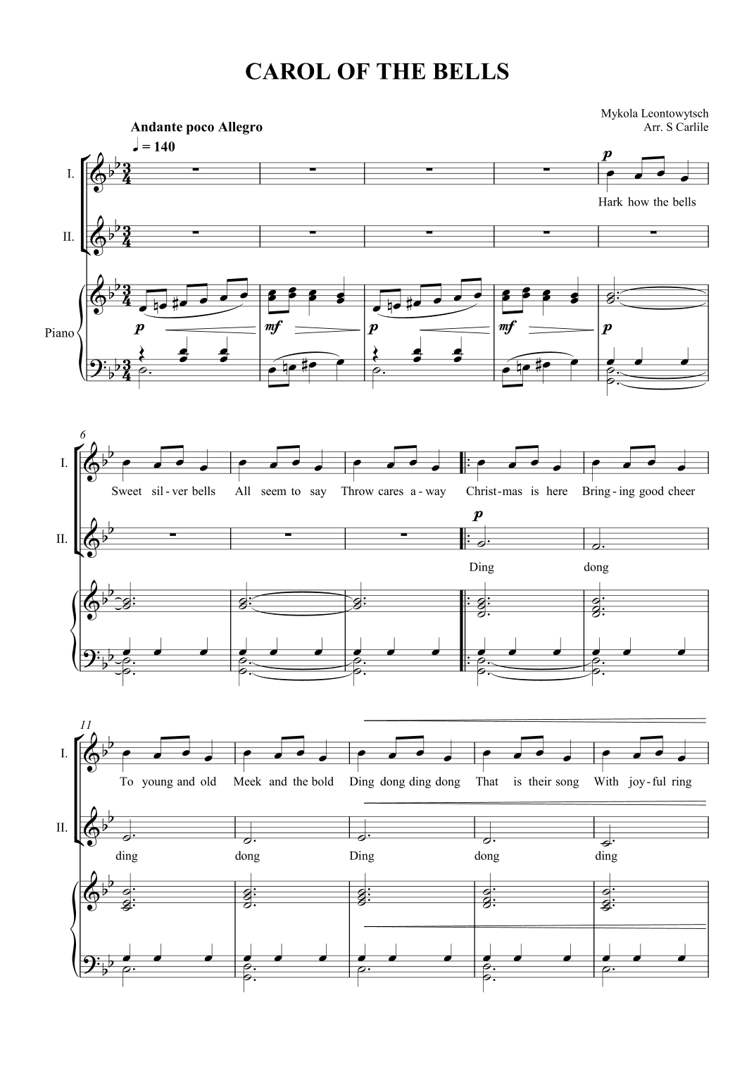 Carol of the Bells (arr. SCMusic)
