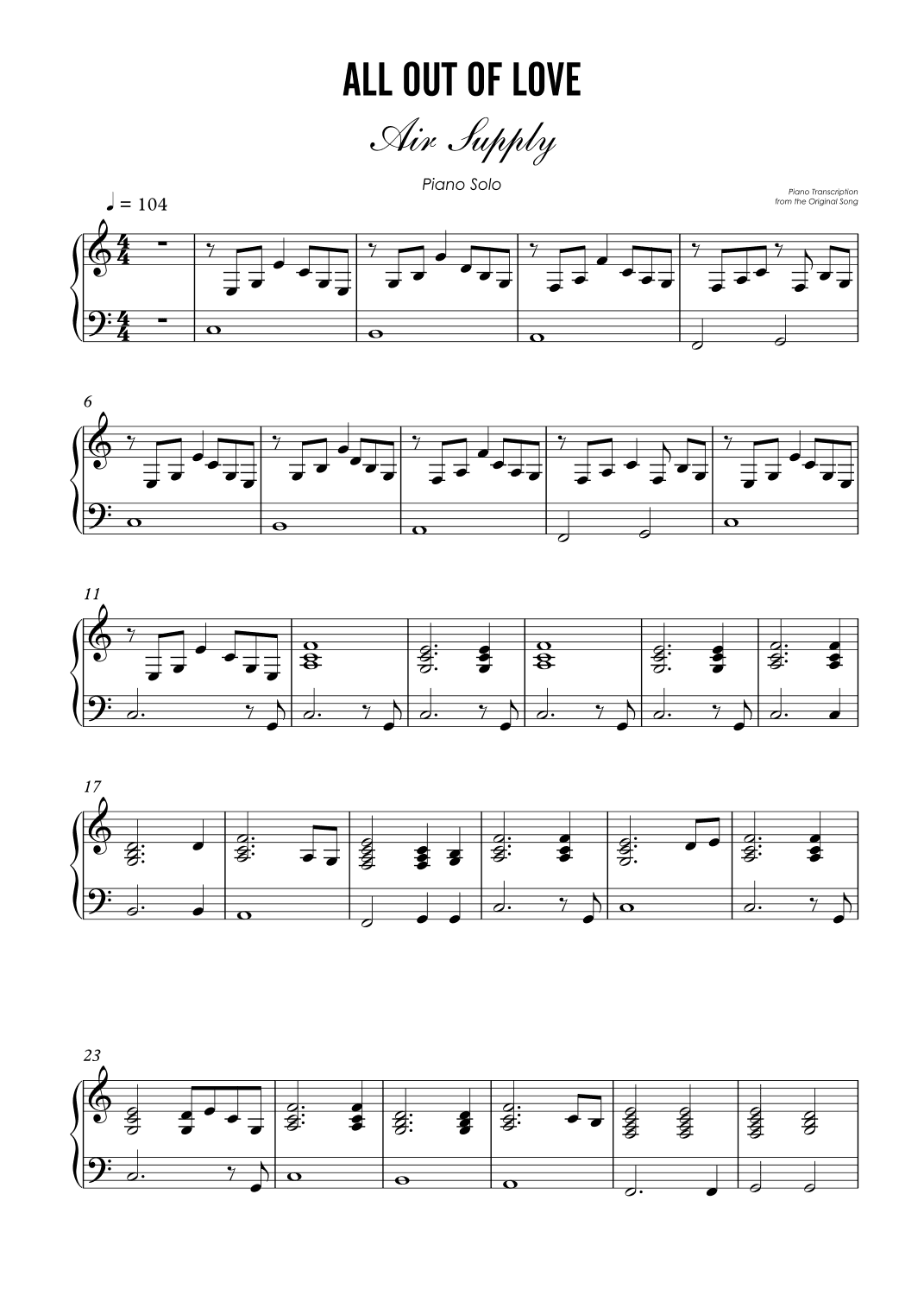 All Out Of Love (arr. Academia Unimusica)