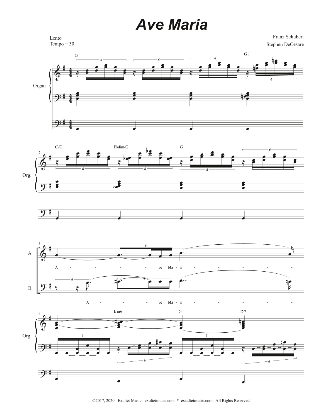 Ave Maria (Duet for Alto and Bass Solo - Organ Accompaniment) (arr. Stephen DeCesare)