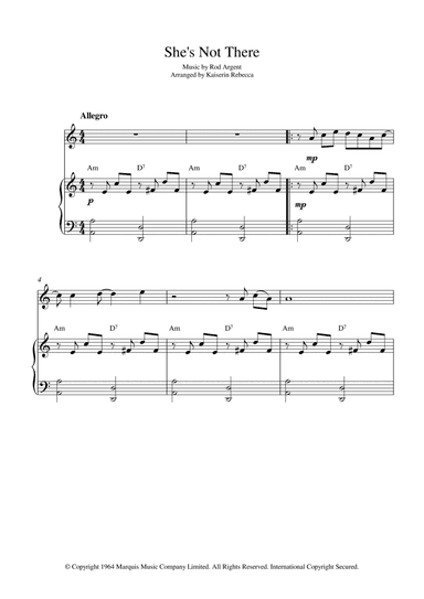 She's Not There (arr. Kaiserin Rebecca)
