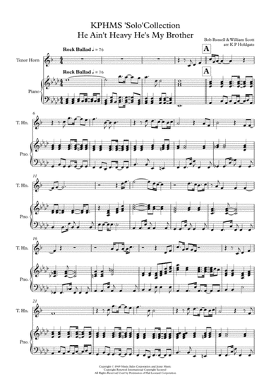 He Ain't Heavy, He's My Brother (arr. Kevin P Holdgate)