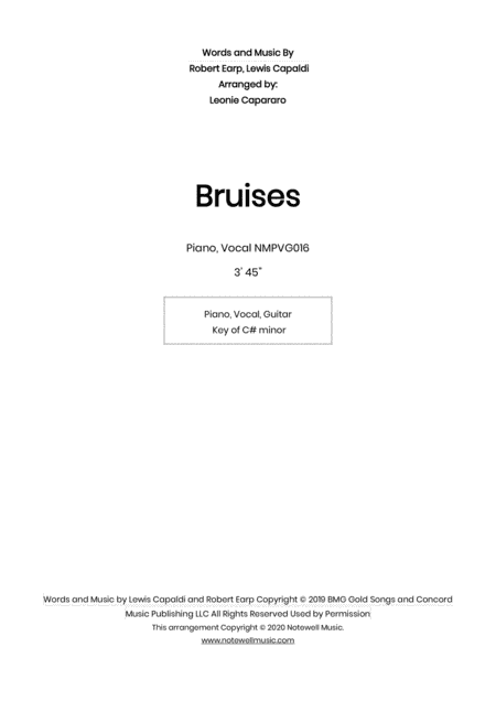 Bruises (arr. Leonie Capararo)