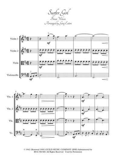 Surfer Girl (arr. Greg Eaton)