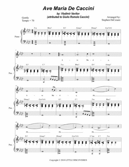 Ave Maria De Caccini (arr. Stephen DeCesare)