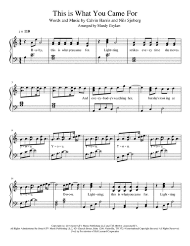 This Is What You Came For (arr. Mandy Gayken)