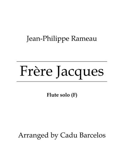 Frère Jacques (Flute solo) - F Major (arr. Cadu Barcelos)