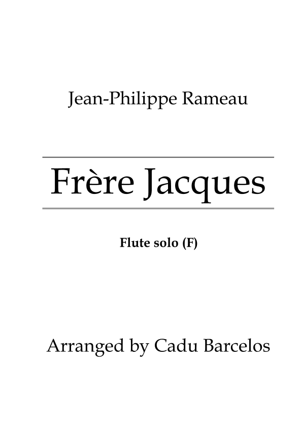 Frère Jacques (Flute solo) - F Major (arr. Cadu Barcelos)