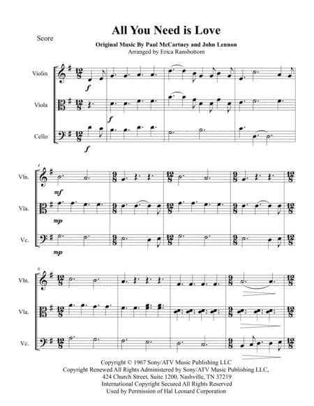 All You Need Is Love (arr. Erica Ransbottom)