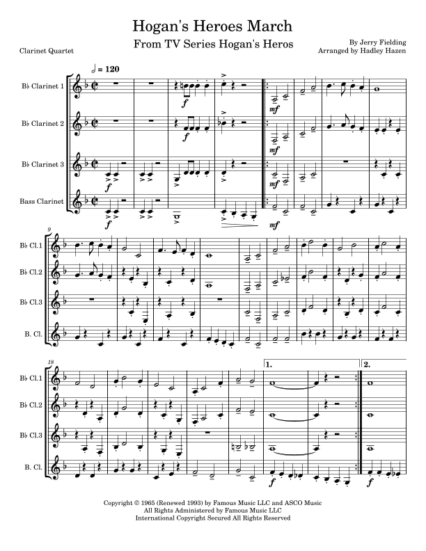 Hogan's Heroes March (arr. Hadley Hazen)