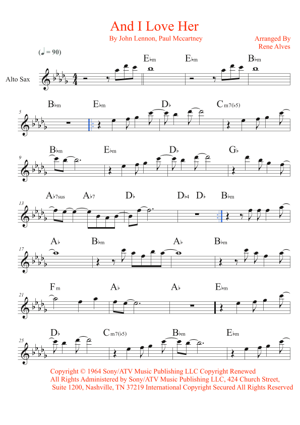 And I Love Her (arr. Rene Alves)