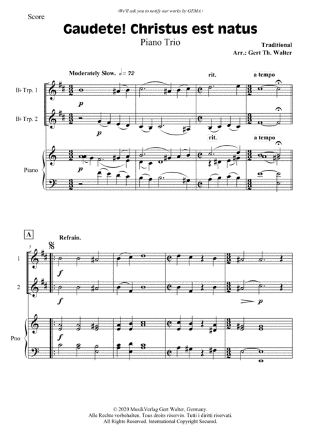 Gaudete! Christus Est Natus (arr. Gert Th. Walter)