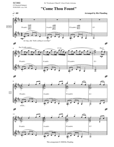 Come Thou Fount (Guitar Duet) (arr. Ric Flauding)