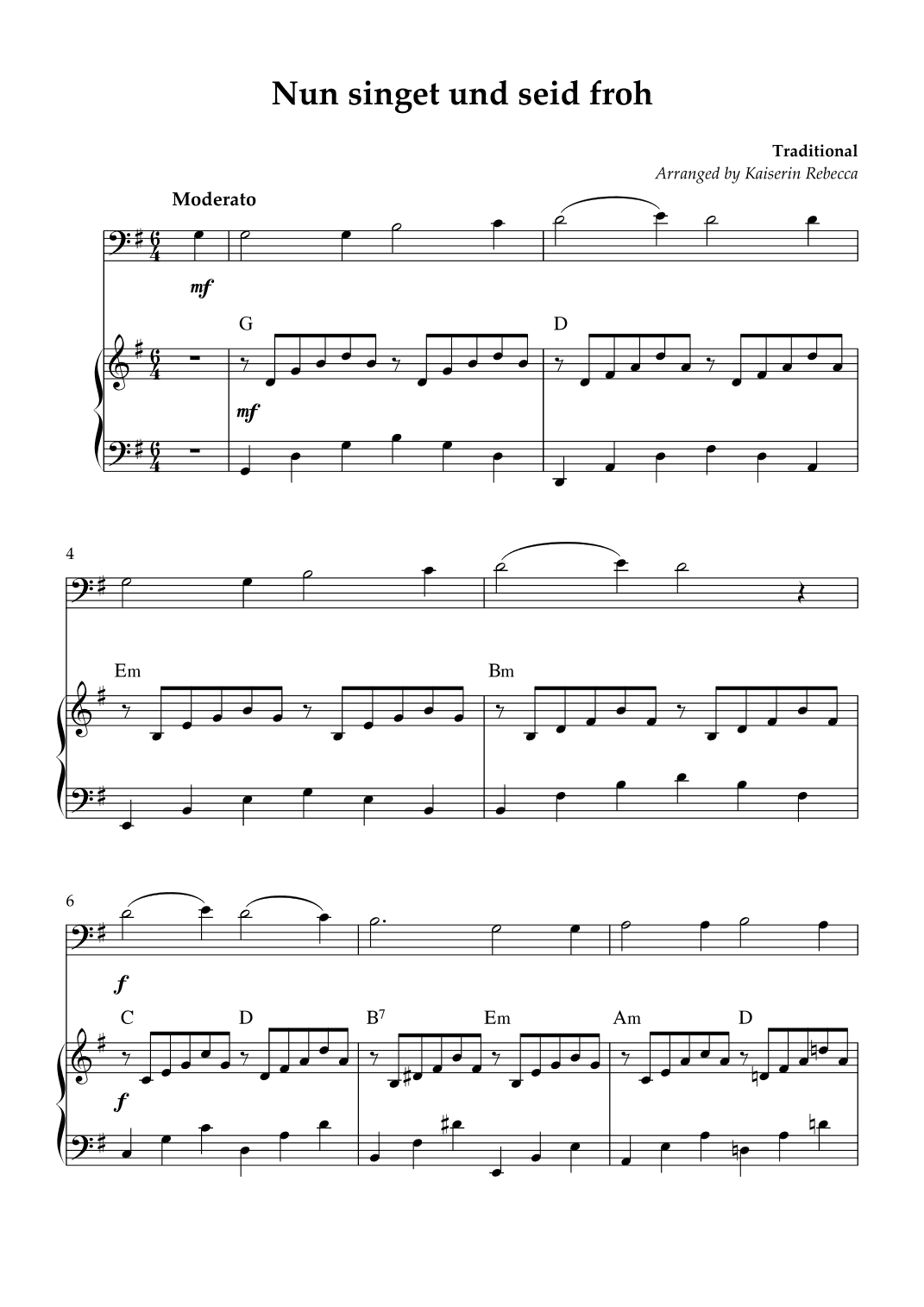 Nun singet und seid froh (arr. Kaiserin Rebecca)