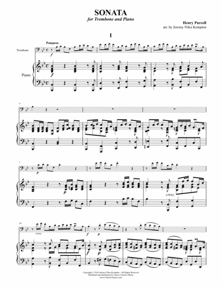Sonata for Tenor Trombone and Piano or Organ