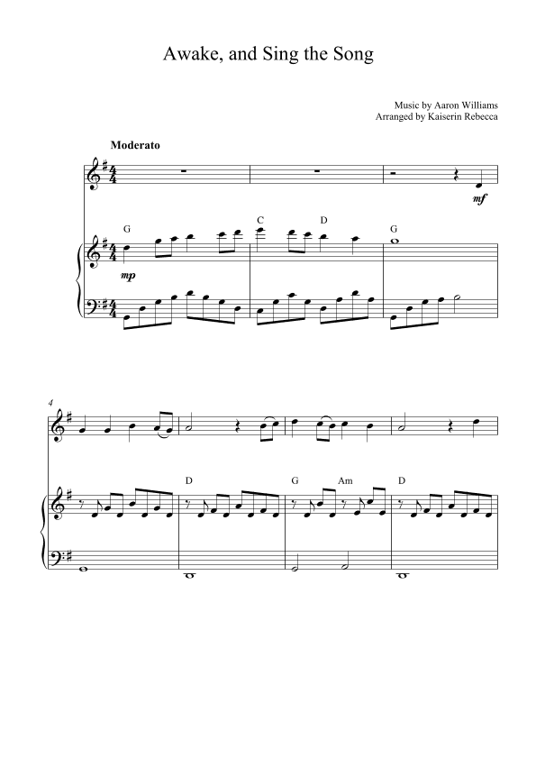 Awake, and Sing the Song (arr. Kaiserin Rebecca)